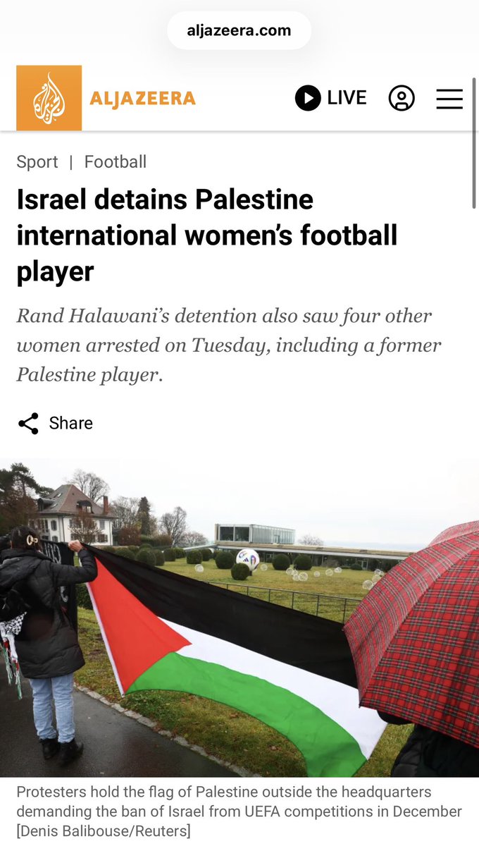 leylahamed's tweet photo. Girls in Palestine find it hard to play football because Israeli soldiers tear gas them during training or arrest them.

You’re welcome. https://t.co/xpUf42XIGT