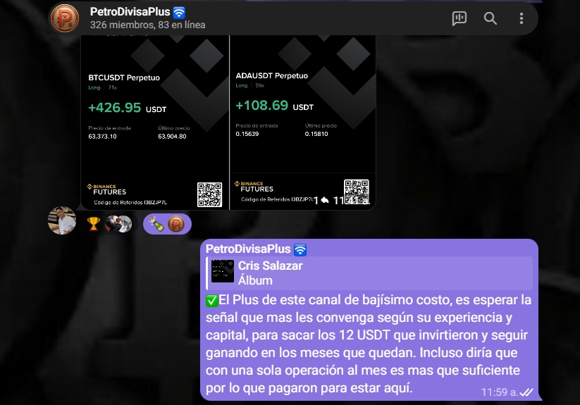 PetroDivisa's tweet photo. 🛜 El canal Plus tiene un costo anual de 12 USDT, el que decida entrar en este momento debe pagar los 12 USDT por los meses que restan, con este nuevo formato busco masificar el Trading. Aunque el canal no es una escuela, enseño estrategia y tips de gran valor para el análisis de un activo. 

🔓El canal anual de señales #PetroDivisaPlus esta abierto todo el año para el que quiera entrar, con un pago único de 12 USDT por todo el 2026. Interesados entrar en👉 https://t.co/RiplNKeJVf 👈👀.