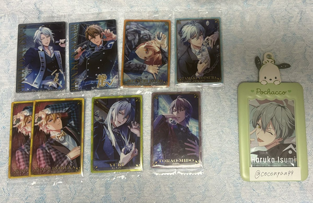 coconyan99's tweet photo. 【交換】アイナナ ウエハース 27

譲) レオパ 楽,龍之介
La'Stiara 三月 環 ナギ 千 虎於

求) メモメロ La'Stiara 一織,壮五
US 悠 巳波

＊初回様ツイフィ必読,郵送
＊壮五,巳波は身内分

お声がけお待ちしております◎ https://t.co/hJ54wUQ11Q