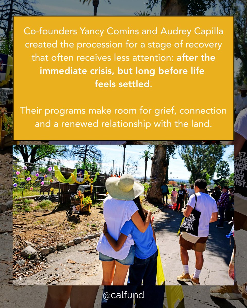 calfund's tweet photo. Hands in the Soil is creating space for an essential part of wildfire recovery: grieving, reconnecting and healing together.

Read the full story: https://t.co/qPR8n7FY0x https://t.co/qyoDjVXY20