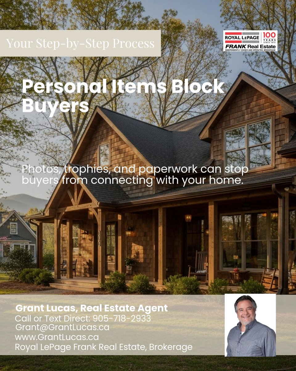 GrantLucas2's tweet photo. Family photos, trophies, collections, and paperwork can make it tough for buyers to picture your home as theirs. Swap them for simple décor and neutral touches. 🖼️

What’s your biggest challenge with depersonalizing? https://t.co/wUMcLawstc
