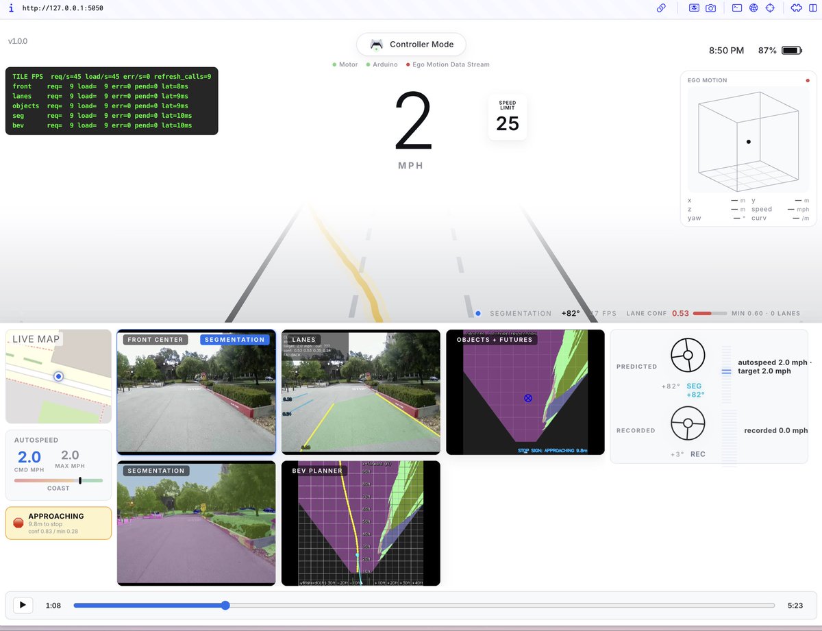 EthanGoodhart's tweet photo. A few months ago I had an idea to build a self-driving golf cart.

Today, it’s finally real. It's vision-only (no LiDAR) and has gotten great feedback from some of our beta testers (@sama, @karpathy, and @JensenHuang).

iPhone app is now on TestFlight :)

Lmk if you want a ride! https://t.co/sKRNv09Ess