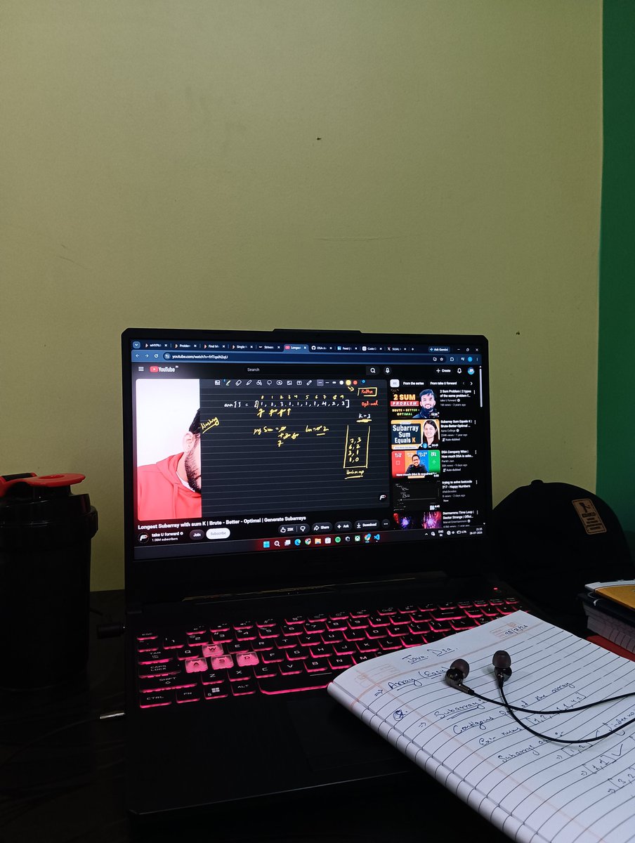 SUJALKRCODES's tweet photo. Day 9/30 of my #30DaysOfCode 🚀

✅ Completed: Longest subarray with given sum k (positive).

📚 Solving Striver's A2Z DSA Sheet.

Keep solving. Keep learning. Keep becoming a better programmer.

#30DaysOfCode #DSA #Java #StriversA2Z #CodingJourney https://t.co/se2GLGvUK3