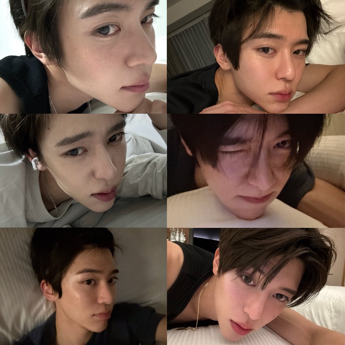 sionsbunny's tweet photo. bare faced + bed selca sion ˖˚✩⊹ https://t.co/IVTXd5jAfJ
