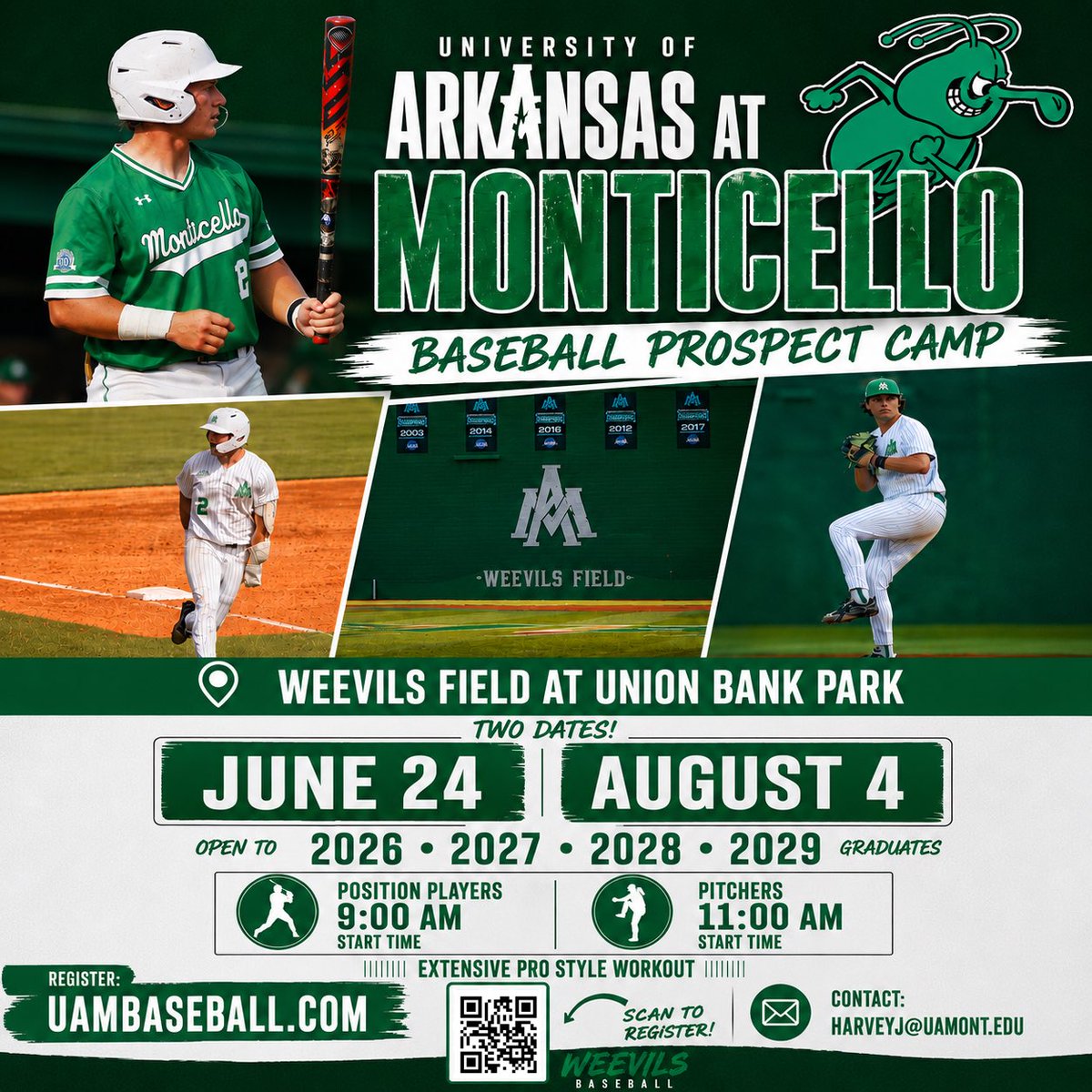 weevilsbaseball's tweet photo. Last prospect camp of the summer. Camp will include a facilities tour along with the workout! https://t.co/GkFVgj1je9