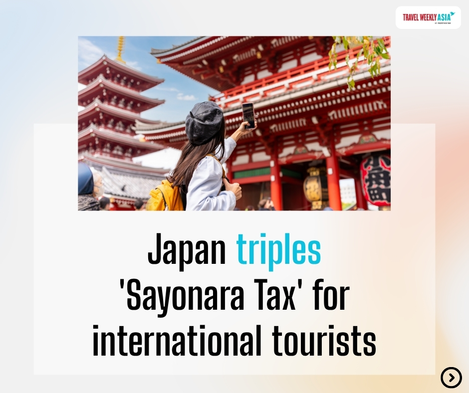 TravelWeeklyWeb's tweet photo. The higher tax applies to tickets booked from 1 July onwards. Travellers who booked before then, children under two and transit passengers departing within 24 hours are exempt.
Find out more here: https://t.co/GX8b4UZ1SH
#TravelWeeklyAsia #Japan #SayonaraTax #JapanTravel #Tourism https://t.co/vxm550D9Df