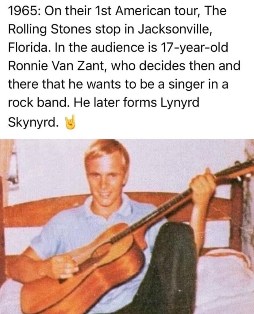 AXSTV's tweet photo. Music fun fact for the day 🎶

#lynyrdsynyrd #ronnievanzandt #classicrock #southernrock #therollingstones https://t.co/lItQkYGqJQ
