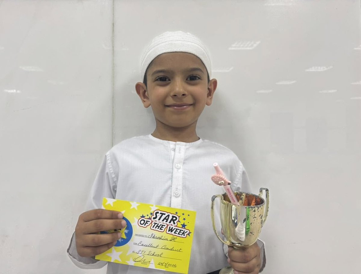 stischool's tweet photo. Congratulations to our award winners at STI School!

MaSha’Allah to Jibraeel, Aayan and Adyan for completing their Qa’idah, our Ghiyarwi Sharif prize-draw winners, and Ibrahim Hifzan, the KS1 Star of the Week! 🌟

#stischool
#learn #practice #teach https://t.co/7KmmOPSwQf