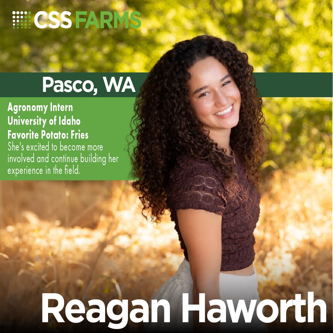 css_farms's tweet photo. Meet Reagan Haworth!
A student at the University of Idaho, She is spending her second summer with CSS Farms as an Agronomy Intern in Pasco, WA.
She's excited to become more involved and continue building her hands-on experience in the field. 
We're glad to have you back, Reagan! https://t.co/uovgTdqqID