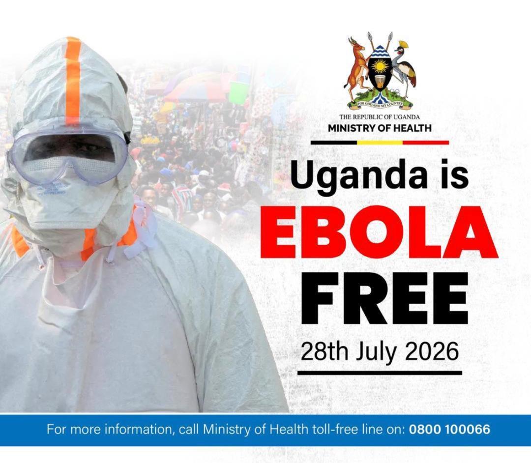 UgandaMFA's tweet photo. Congrats to Uganda and its resilient people on being officially declared Ebola-free! 🇺🇬
We honor the extraordinary leadership, swift public health response, and teamwork of frontline health workers, communities, and partners who contained the Bundibugyo strain and protected the country.#Uganda #EbolaFree #PublicHealth #HealthForAll #EndEbola #FrontlineHeroes #HealthWorkers #TeamUganda #PearlOfAfrica #VisitUganda #TourismUganda #AfricaHealth #GlobalHealth #WHO #UN #CDC #MSF #HealthNews #BreakingNews
@MinofHealthUG @WHO @WHOAFRO @UN @UNinUganda @CDCgov @AfricaCDC @MSF @UNICEF @UNWTO @TourismBoardUg @Reuters @AP @BBCWorld @CNN @AlJazeera