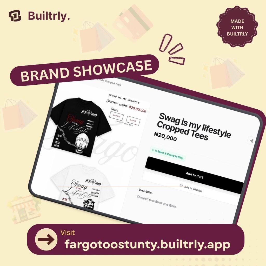Builtrly's tweet photo. Shop @FargoToooStunty!!! https://t.co/SGWsBVZwku
