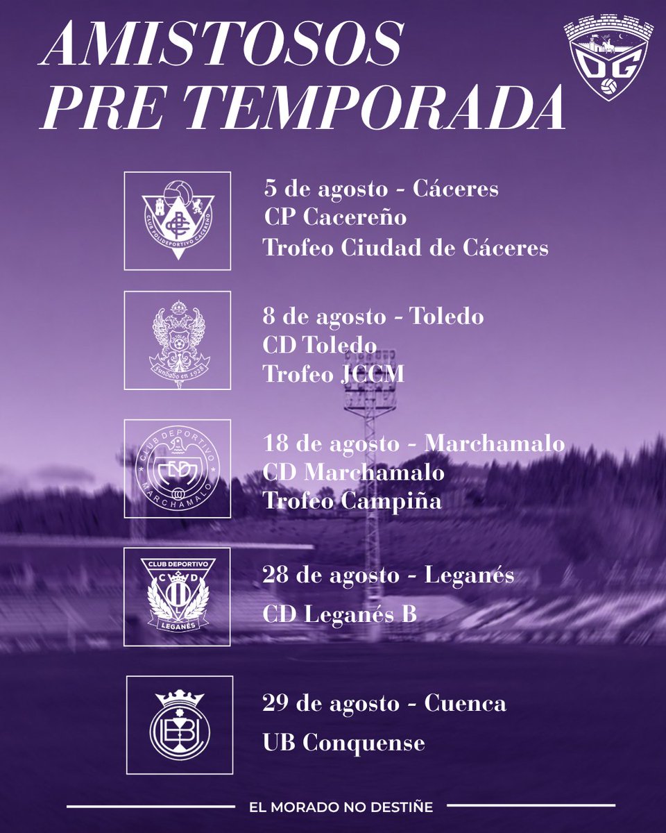 deporguada's tweet photo. ⚽️Pretemporada 2026/27.

Estos son los 5 partidos amistosos que disputará el equipo antes del inicio de la competición.👊

* Horarios pendientes de confirmación y sujetos a posibles cambios.