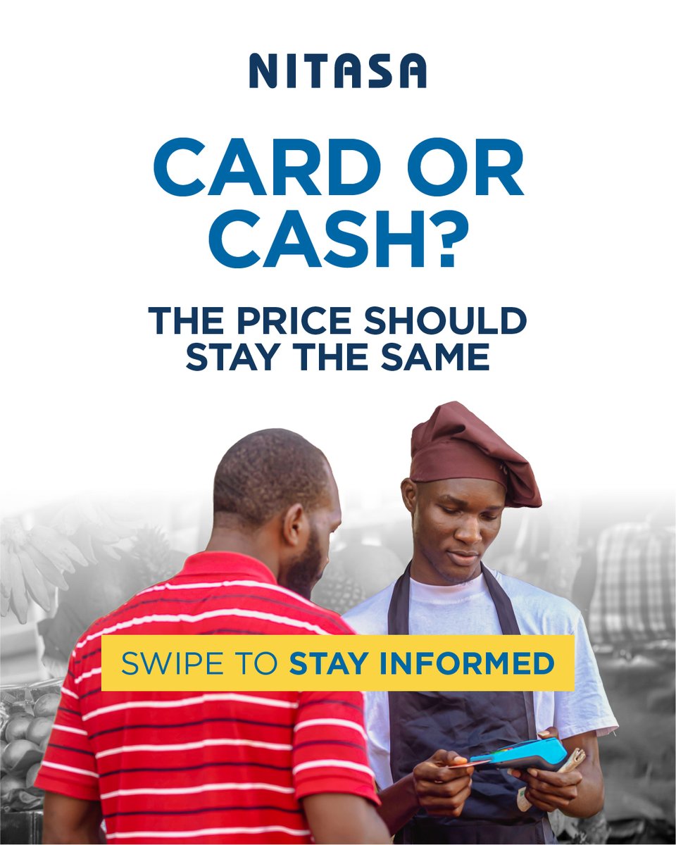 Nitasa_ZA's tweet photo. Card or cash? The price should stay the same.
Fair and transparent pricing helps build trust between traders and customers, creating stronger businesses and communities. Stay informed. Stay connected. Stay empowered. #NITASA #FairTrading #InformalEconomy #SupportLocal https://t.co/WMpNPZl2Tg