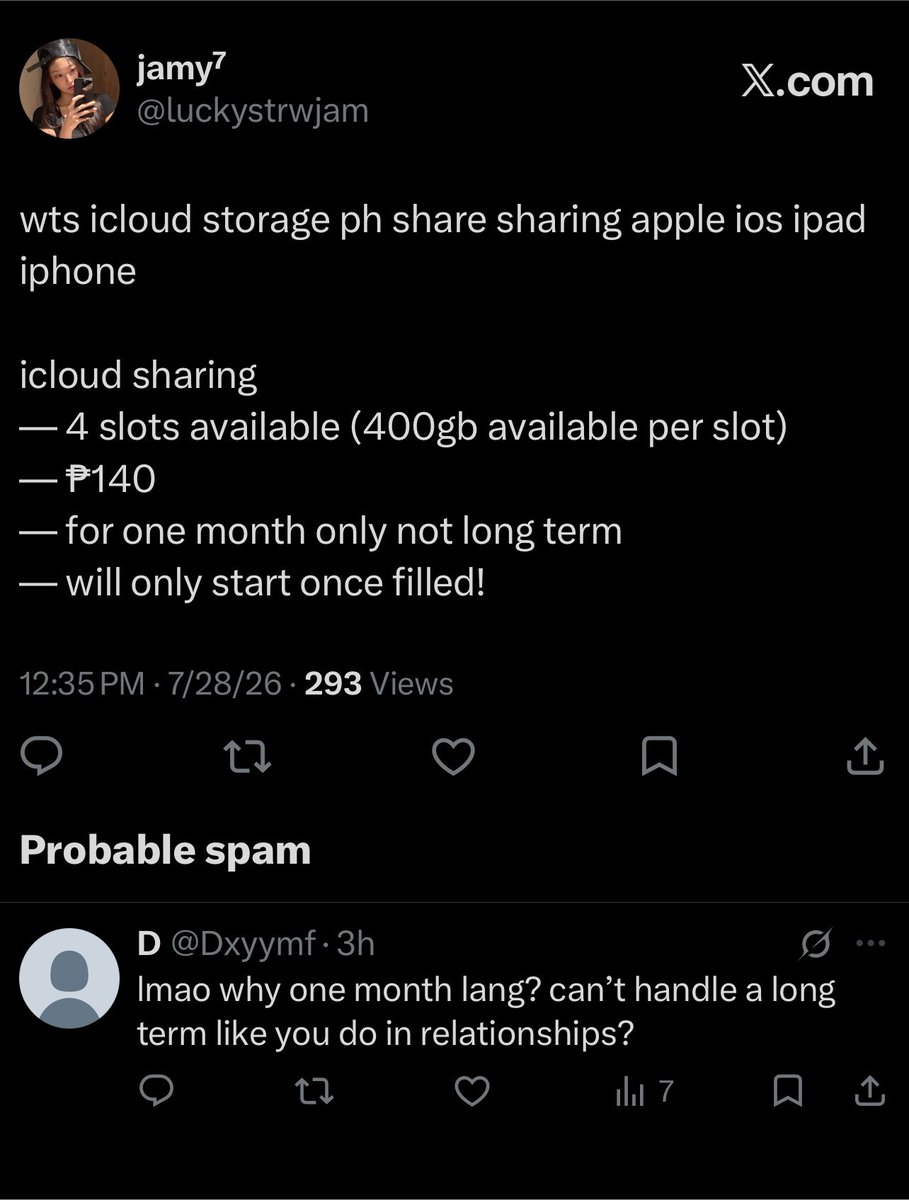 luckystrwjam's tweet photo. gusto ko lang naman ng icloud storage??? https://t.co/yeFvc7wuec