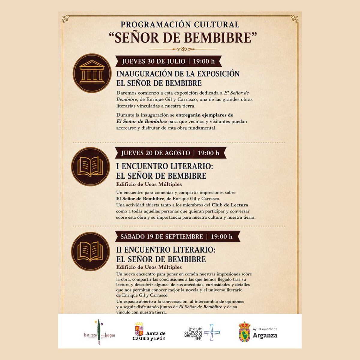 IEB_Bierzo's tweet photo. ¡Nueva parada para nuestra exposición itinerante dedicada a Enrique #gilycarrasco!
Disponible desde el 30 de julio hasta el 20 de septiembre en el Edificio de Usos Múltiples de Arganza. Patrocina esta exposición el @ILCyL  / @Junta_CyL.
#elbierzo #cultura #exposiciones https://t.co/C4JUqwa4nm