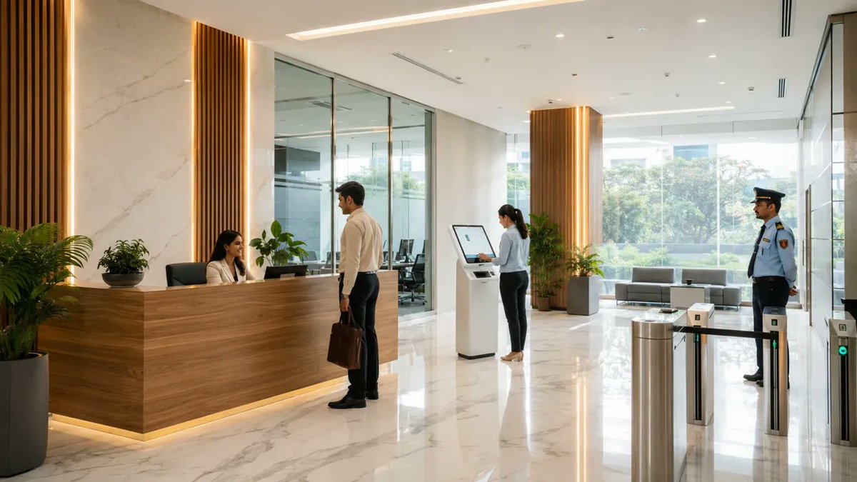 naapbooks's tweet photo. Still using a paper visitor register at your office?
It may seem harmless, but it's slowing your reception, creating security gaps, and making compliance harder than it should be. Here's why smart visitor management is becoming essential in 2026. 👇 #WorkplaceSecurity https://t.co/TYP5rt2ViV