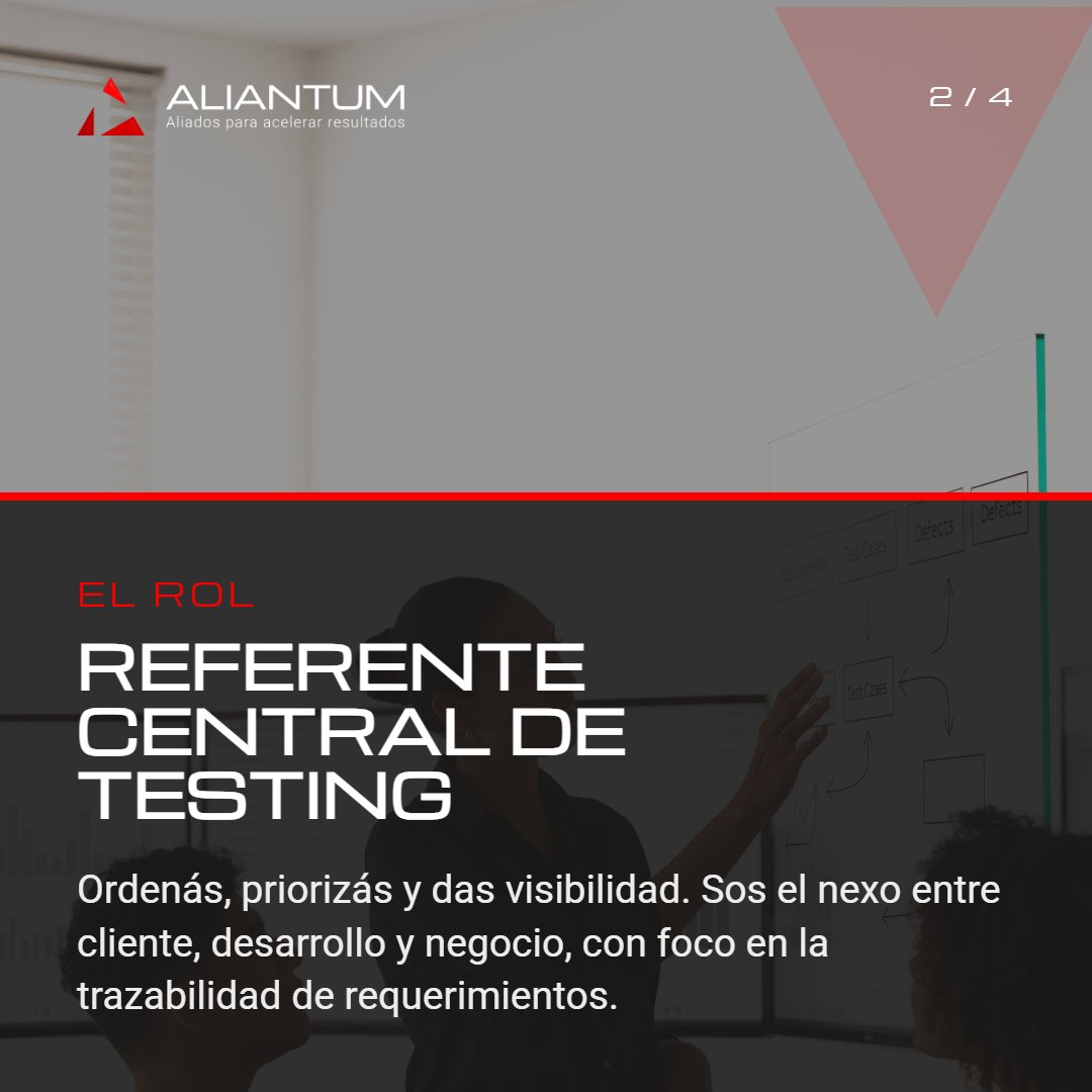 aliantumsa's tweet photo. Buscamos 2 Focal Points de Testing para liderar la calidad en banca y fintech. Bantotal, disponibilidad para viajar. Postulate en https://t.co/XXfPfiAY0V #QA #Bantotal #empleoIT #Aliantum https://t.co/tXQxGgQ9xv