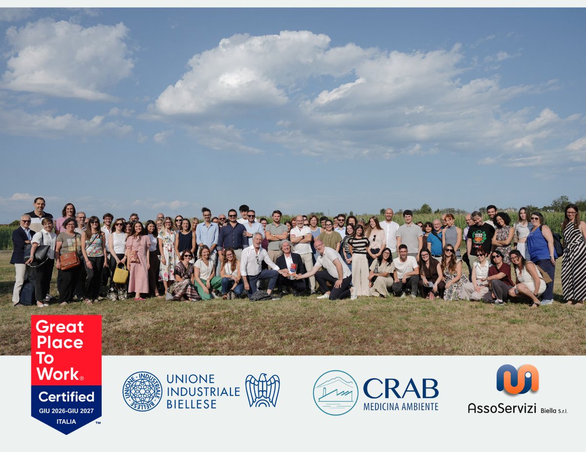 GPTWItalia's tweet photo. 🎉 Congratulazioni a tutto il team di Gruppo Unione Industriale Biellese per aver ottenuto la certificazione di Great Place To Work® Italia:

🔗 Scoprite di più sull’azienda al seguente link: https://t.co/q2BuvkPRy3 https://t.co/2LeZkMnpso