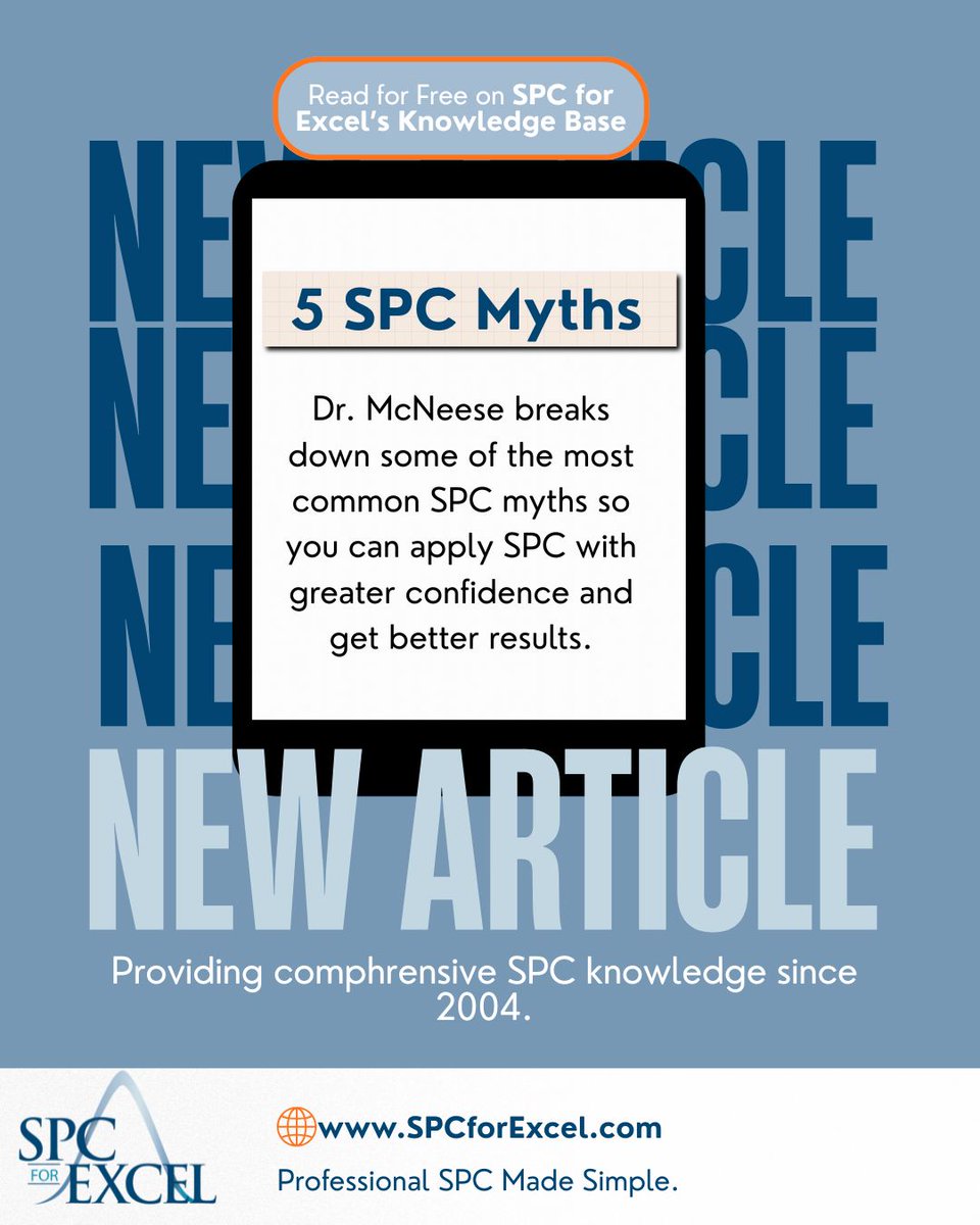 SPCforExcel's tweet photo. If you didn't get a chance to read last week's article, now's the perfect time! 

Our Knowledge Base is filled with free resources to help you better understand Statistical Process Control and improve your processes. 

Click here to read: https://t.co/z1awQHPAF4

 #SPCforExcel https://t.co/MOdCQ28wN7