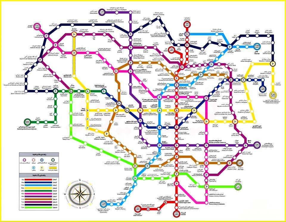 Gitro77's tweet photo. A sinistra la rete metropolitana di Roma (3 linee a pagamento), a destra quella di Teheran (11 linee gratuite). https://t.co/gkLBDcQUTw