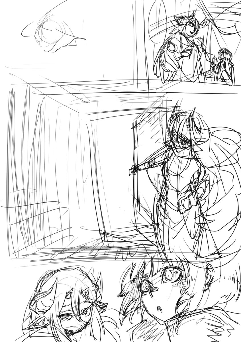 tene_kuro's tweet photo. 前にダレて辞めた1枚目、最初から描き直そうかと思ってみたりして一人で盛り上がってます。 https://t.co/vzYE2cAHys