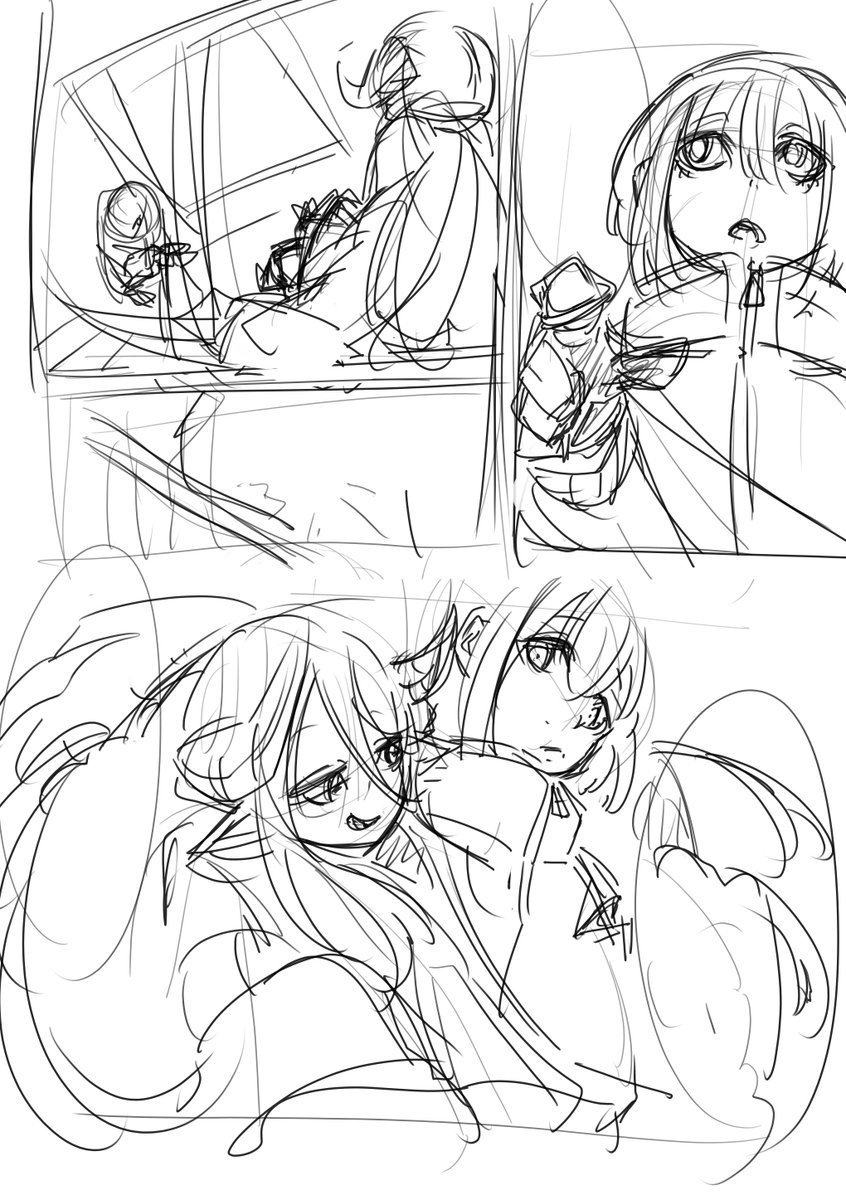 tene_kuro's tweet photo. 前にダレて辞めた1枚目、最初から描き直そうかと思ってみたりして一人で盛り上がってます。 https://t.co/vzYE2cAHys