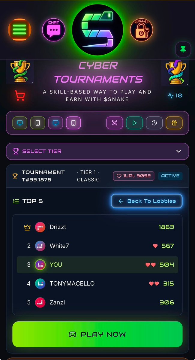 SnakeOG779727's tweet photo. Gm to all of you snakes!🐍

Both CYBER & CLASSIC Tournaments are looking good!
@ Drizzt🥇(he don't have X)
@Davide61172952 🥈 
@wanagiamma 🥉

Still 8/10 hours to go! 
le't see how the podium places will change👀

We are just at the beginning, @ArmantoTaneli we are proud of you and you are proud of the results right?👀
