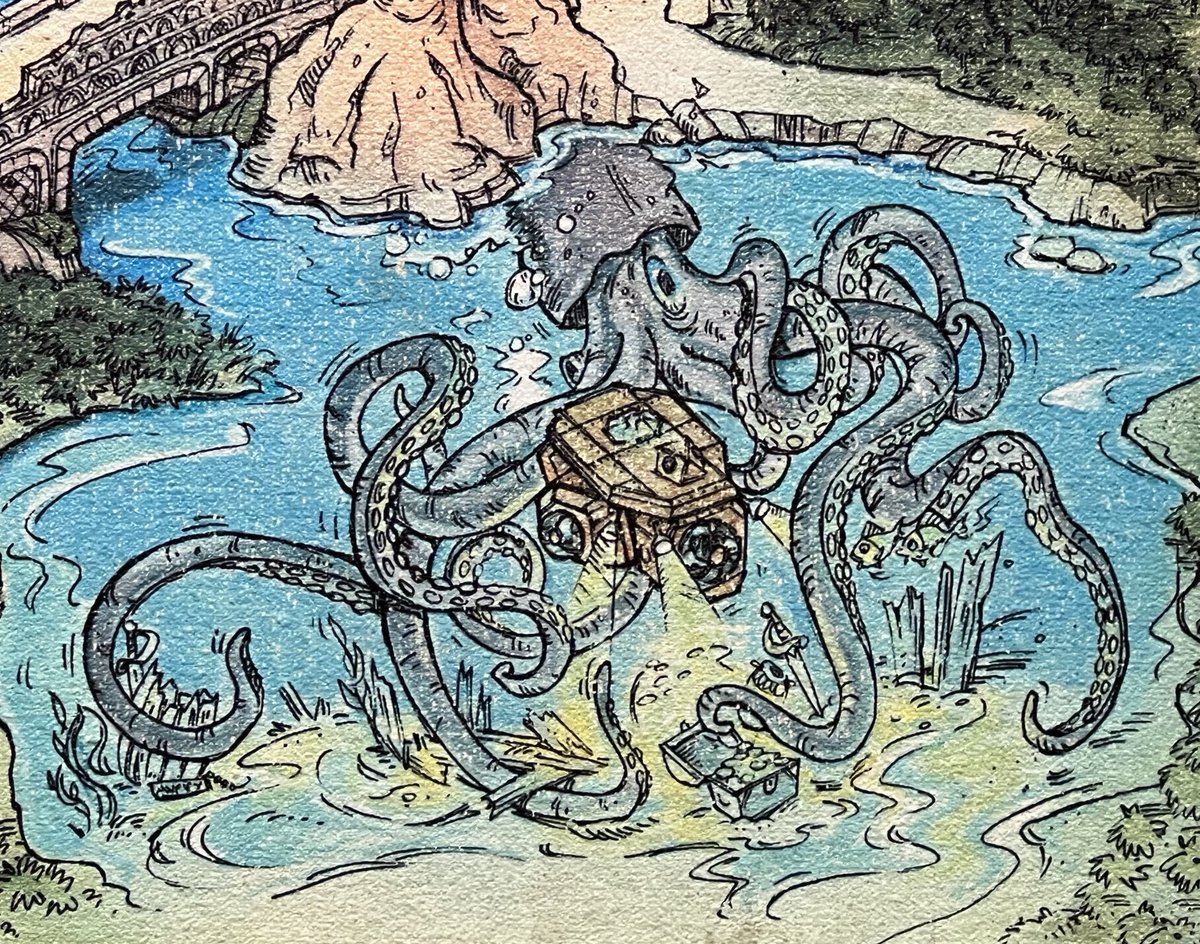CotE_0904's tweet photo. よく見たらクラーケンだけじゃなくて魚や宝箱とかも描かれてるの細かいな https://t.co/1YFHvEsTz0