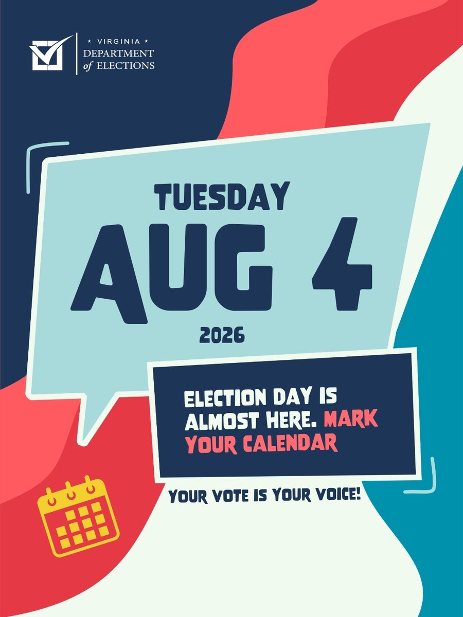 vaELECT's tweet photo. Are you ready, Virginia? The August 4th Primary is fast approaching. Make sure you’ve checked your registration and made your plan to vote. Let’s show up and make our voices heard!
Get ready at https://t.co/Z4PThNmbjG.

#ElectionDay #AugustPrimary #YourVoteIsYourVoice https://t.co/InSUGENvd7