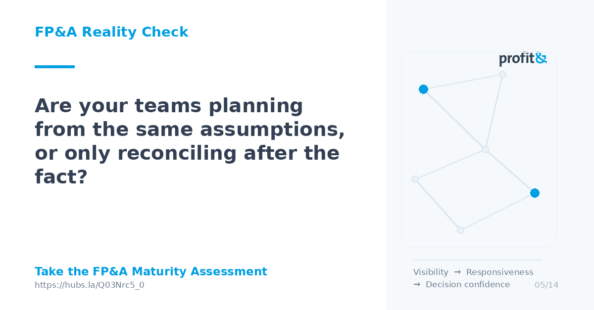 Profitand1's tweet photo. Same numbers, different logic.

Alignment is not agreeing the final number. It is agreeing the assumptions behind it.

When finance, sales and ops are not connected, planning becomes reconciliation.

Guide: https://t.co/Goozksshhd

#FPandA #ConnectedPlanning #CFO https://t.co/jDWdeRUH6t