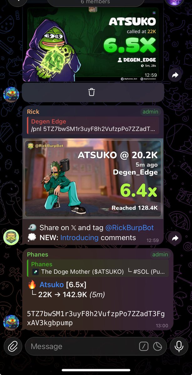 DegenEdge_'s tweet photo. $Atsuko is 6.5x up from my call 🚀🚀🔥 https://t.co/qXoc6Ga49Z