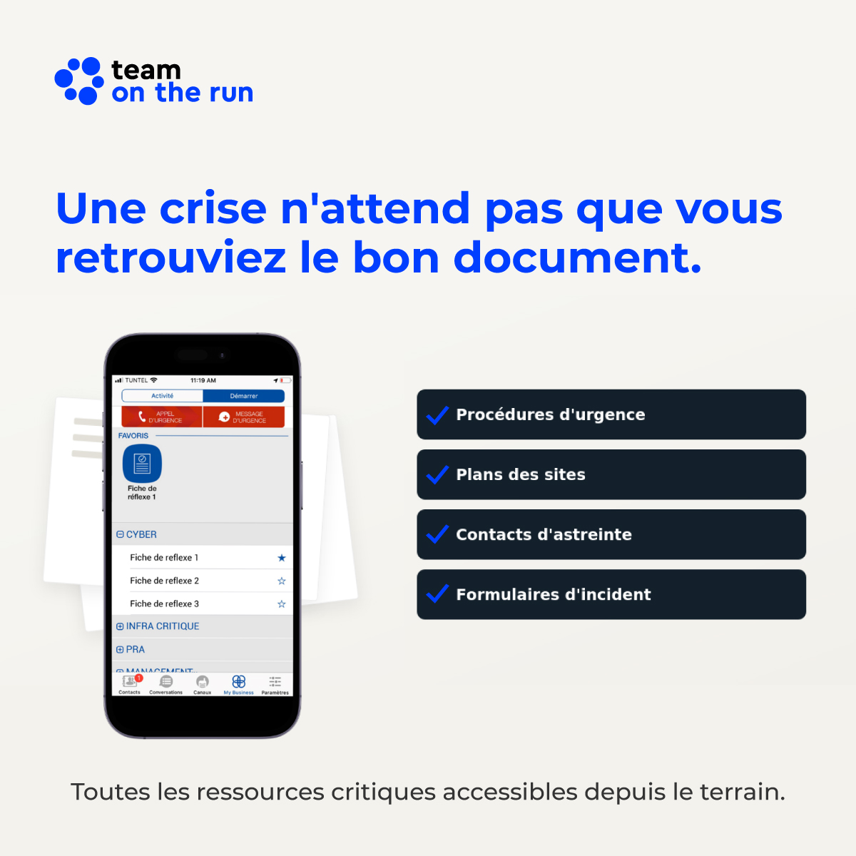 STREAMWIDE's tweet photo. En situation de crise, personne ne devrait perdre du temps à chercher la bonne procédure, le bon contact ou la dernière version d'un document.

La valise de crise numérique de TOTR change la donne
👉 Pour en savoir plus, contactez-nous nos experts : https://t.co/FLlXW9BANV https://t.co/6nbrBeY2Vp