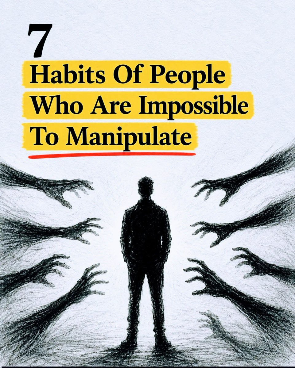 KnowledgeOfOld's tweet photo. 7 Habits Of People Who Are Impossible To Manipulate.

A Thread 📌 https://t.co/xUPB6OLlk0