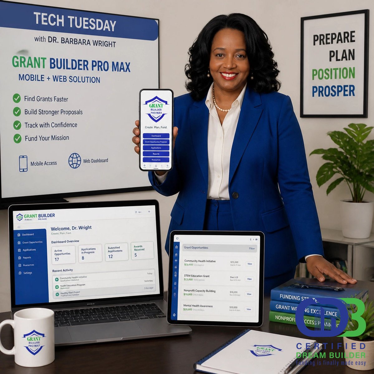 SpeakTeachReach's tweet photo. Discover Synthetic AI at its best! Grant Builder Pro Max is the first AI Funding OS. Visit https://t.co/S2x8jJPdUo #GrantBuilder #AI #TechTuesday #DrBarbaraWright https://t.co/nhLQHrciaN