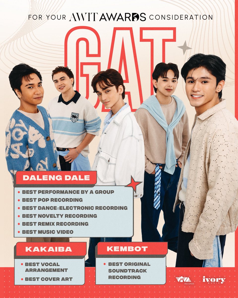 IvoryMusicPH's tweet photo. GAT — For your @awitawards consideration. 

Official Entry to the 39th Awit Awards

#GAT #39thAwitAwards #AwitAwards https://t.co/L1DUbQLe3C