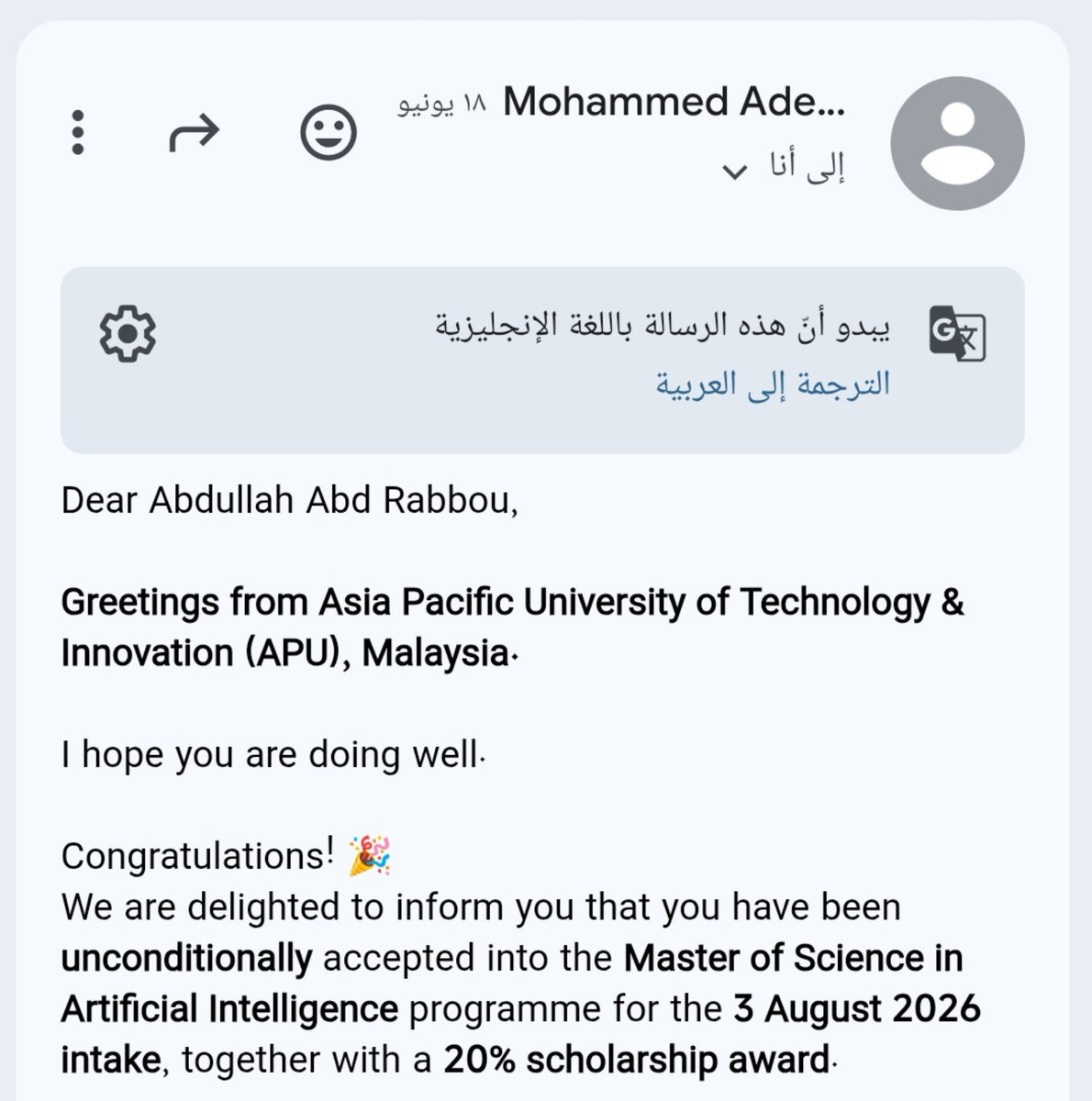abdallah_st1's tweet photo. NO DON8IONS FOR 5 DAYS!!
I am a young man trying to achieve my dream of a master's degree.
 
I got accepted to @AsiaPacificU 🇲🇾 
They will allow me to start next semester, but I am still trying to raise the tuition fees.

Help me reach my dreams.

Chuffed
https://t.co/8VITl2vXuj https://t.co/CMdH7hax4D