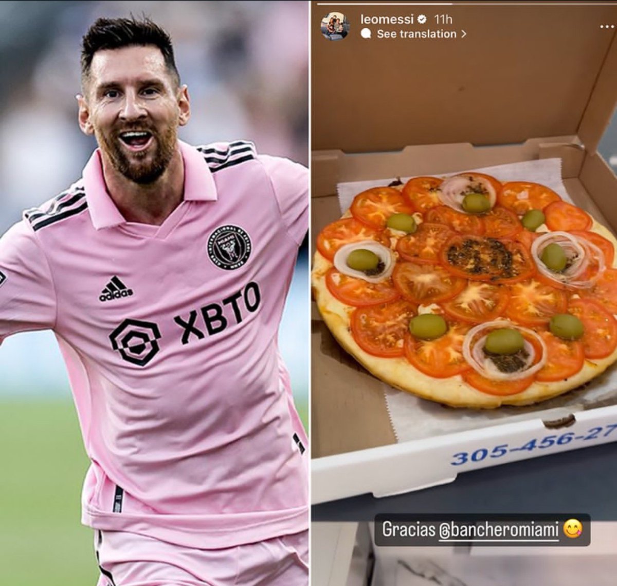 KurdishFT's tweet photo. In 2023, right before he started playing for Inter Miami, Lionel Messi ordered 8 pizzas from Banchero, an Argentine restaurant branch in Miami. The restaurant owner personally delivered the food himself and refused to let Messi pay. Later that night, Messi shared a photo of his pizza on his Instagram story. This turned into massive free marketing that completely changed the restaurant's brand image forever, their Instagram page skyrocketed from 6,000 followers to over 100,000 overnight thanks to Lionel Messi 🐐