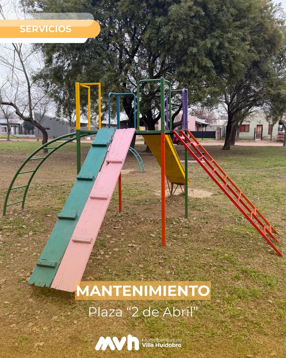 MuniVHuidobro's tweet photo. Se llevaron adelante tareas de mantenimiento y puesta en valor en la Plaza 2 de Abril, con el objetivo de mejorar este espacio de encuentro y disfrute para todos los vecinos 🥰🙌🏽

#UnGobiernoQueNosUne
#GestiónEnzoQuiroga https://t.co/UaOHLOlAMU
