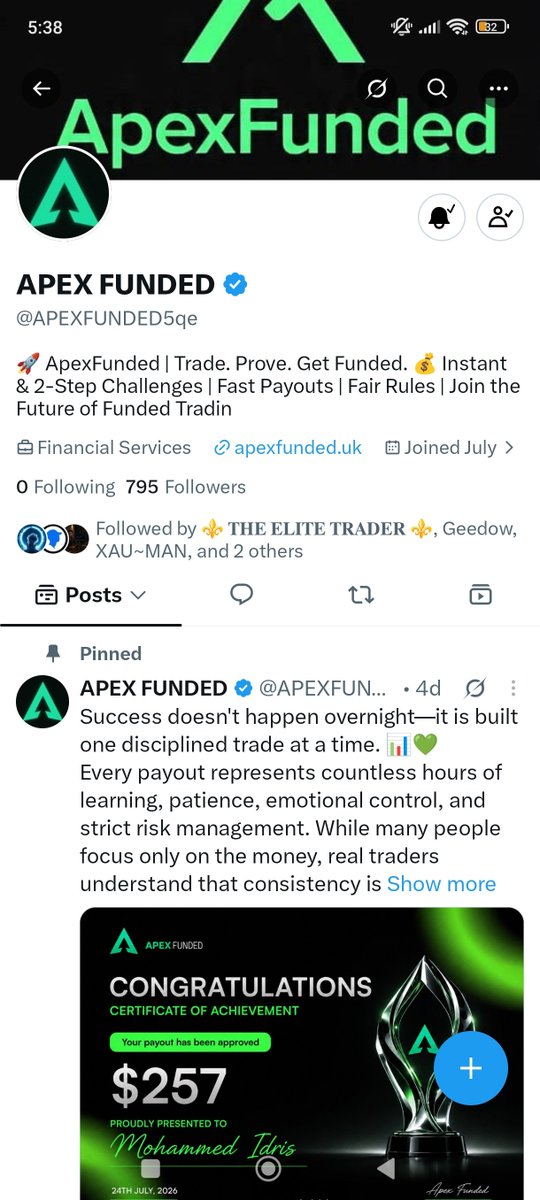 02Rane80117's tweet photo. @TheEliteTrader_ @APEXFUNDED5qe @DrThermal9625 @Annbjorgs @Malekfx1155 @SMARTFX03 Task completed ✅ https://t.co/yvkRN4luMP