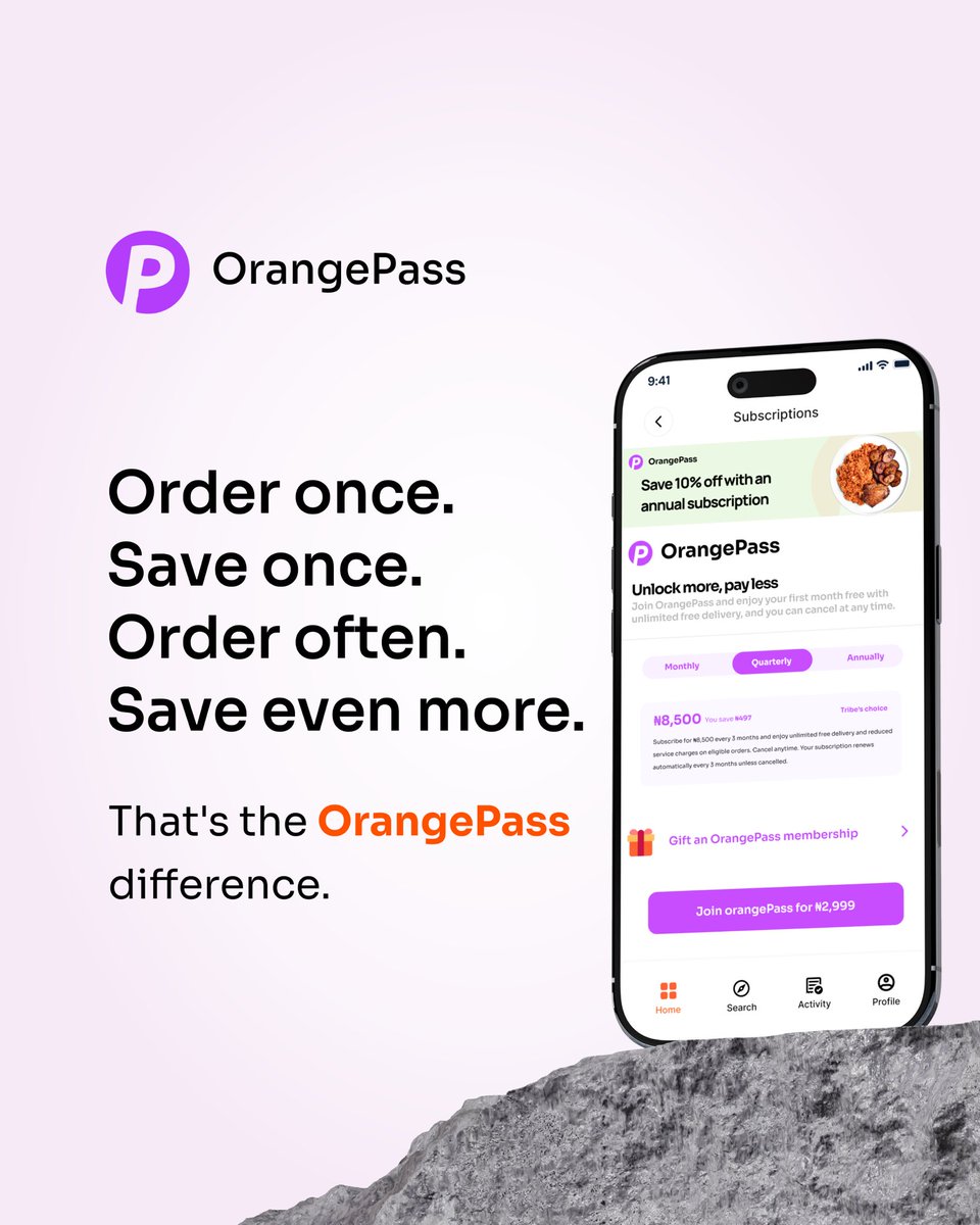 theShrideapp's tweet photo. For just 2,999 a month, enjoy unlimited free delivery. 

More perks and reduced service fee ☺️

Welcome to OrangePass 

Join the tribe today: https://t.co/QCHaSGnuAE https://t.co/NyTp0wzAWv