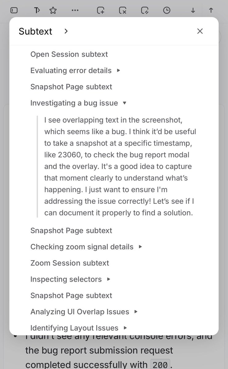 chiplay's tweet photo. Subtext is live in the Linear directory.

Issues feed the Loop a session link and it runs the investigation. The agent gets tools to zoom into screenshots, network calls and console errors, root cause posted as a comment before an engineer or coding agent opens the issue.

https://t.co/baSzMcy89L