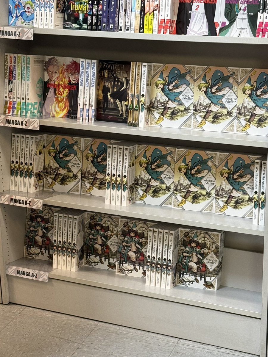 sleepyollys's tweet photo. a few months ago this manga shop had a teeny tiny section for wha… look how much it’s grown now omg shirahama you have changed lives https://t.co/nIySAzZzdV