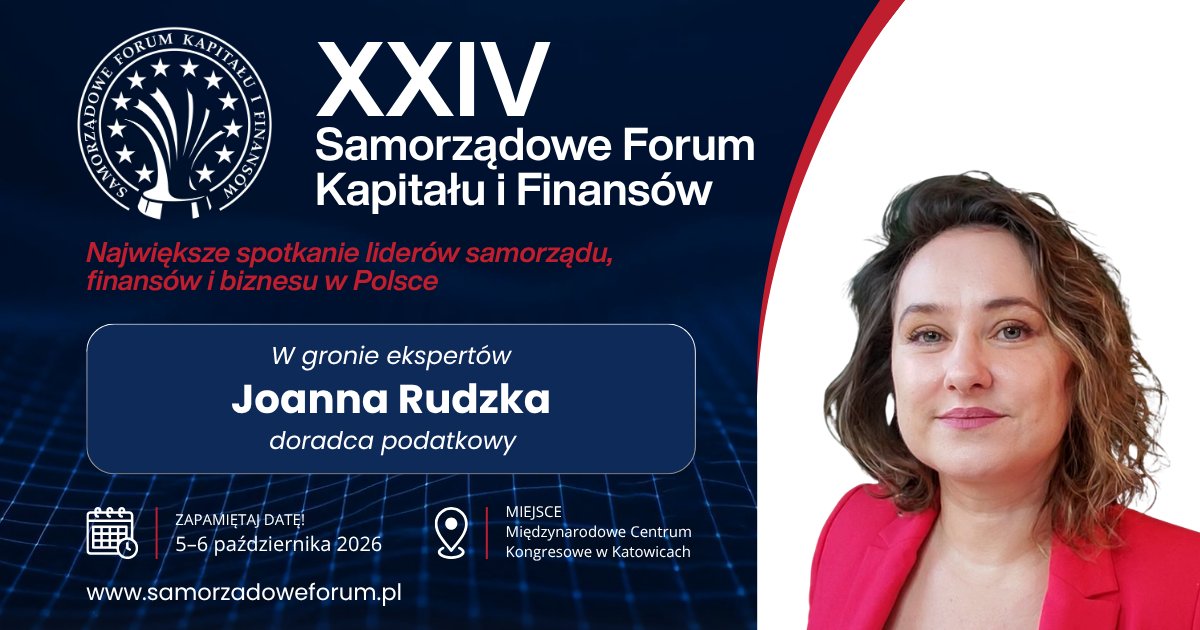 JoannaRudzka's tweet photo. Zapraszam!

#jst #samorzad #konferencja #forum #finanse #finansepubliczne #VAT #samorzady #skarbowosc #doradcapodatkowy https://t.co/hf8mt9wbJl