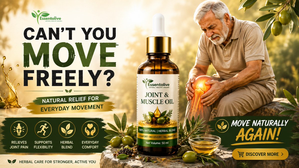 Essentolive's tweet photo. @QwenchPure @FredsFarm247 
🌿 Don't let joint discomfort slow you down.

Essentolive Joint &amp; Muscle Oil helps support mobility, flexibility &amp; everyday comfort with a 100% herbal blend.

💚 Herbal Care
🌿 Non-Greasy Formula
✨ Everyday Wellness
📩 DM to order. https://t.co/byuVErd6Im
