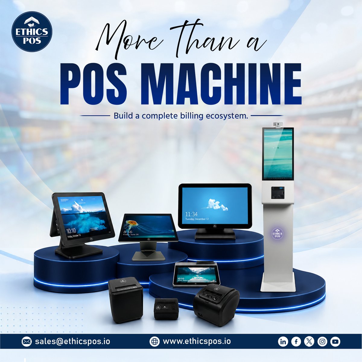 EthicsPos's tweet photo. The best checkout experience comes from a complete billing ecosystem. Build a smarter retail counter with integrated POS hardware.
#EthicsPOS #POSSystem #RetailTech #POSHardware #Checkout https://t.co/HlncoRBTLt