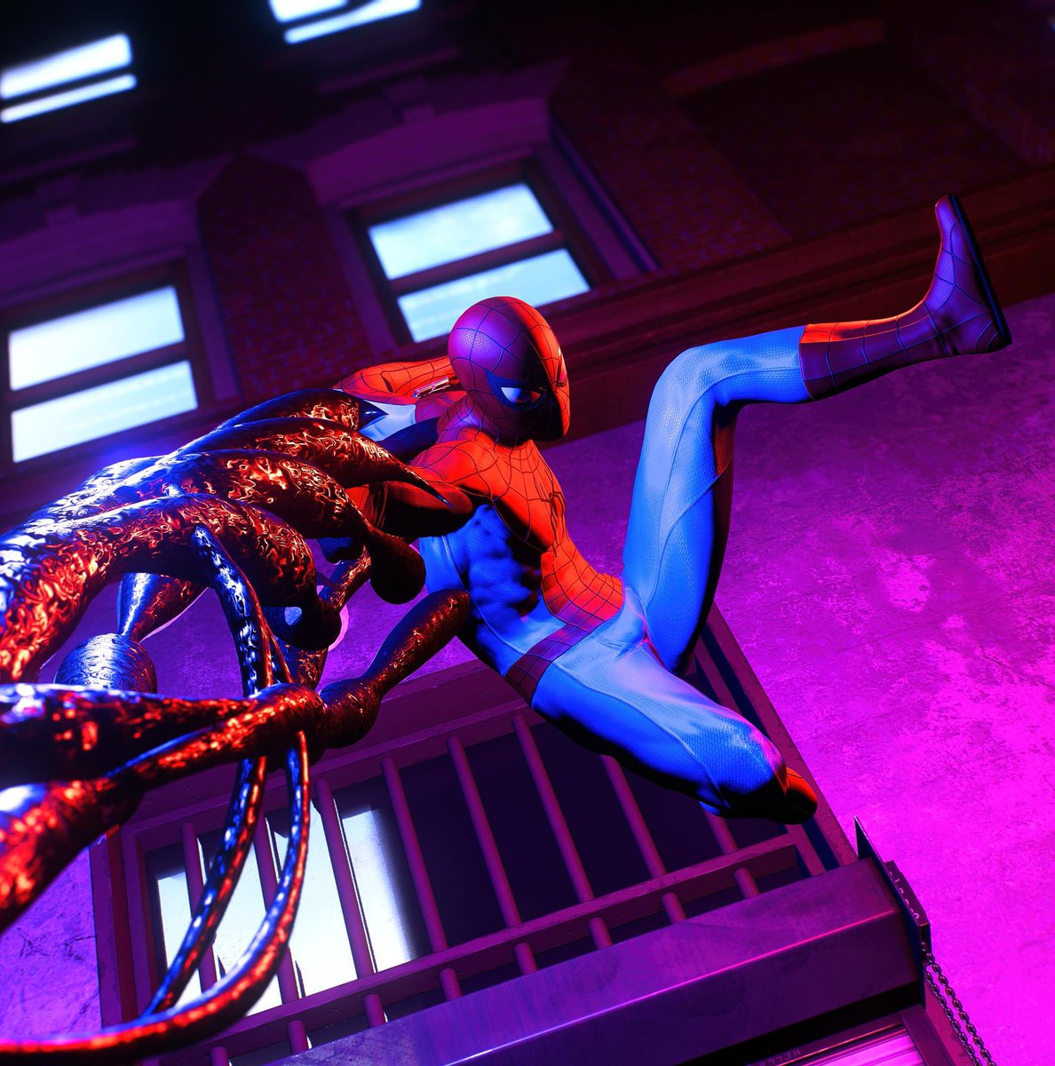 fe4rlessher0's tweet photo. Never taking this suit off😭🙏
#SpiderManBrandNewDay https://t.co/c71qippqC9