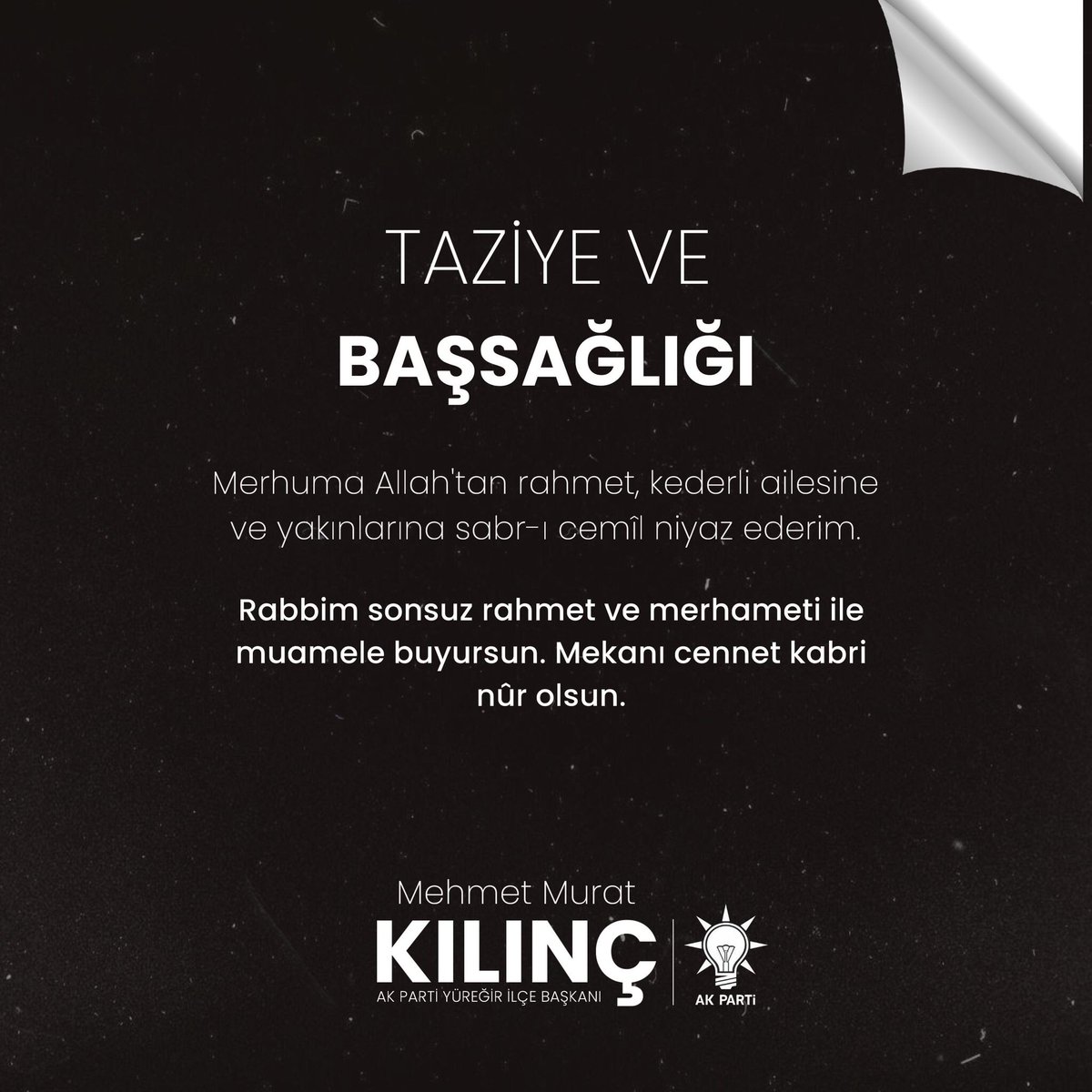 akpartiyuregir's tweet photo. 📍 Selahattin Eyyubi Mah. Taziye Ziyareti

İlçe Başkanımız Sn. Murat Kılınç, vefat eden Ali Güloğlu'nun taziyesine katılarak ailesine ve yakınlarına başsağlığı dileklerini iletti.

Merhuma Allah'tan rahmet; kederli ailesine, yakınlarına ve sevenlerine sabır ve başsağlığı diliyoruz. Mekânı cennet, makamı âli olsun.

@omerrcelik @abuyukgumus @yahyacelik_ @ozmehmetemin @ftmyurduseven @abdullahdogru01 @KaramikSunay @farukaytek @muratkkilinc @akpartiadanail