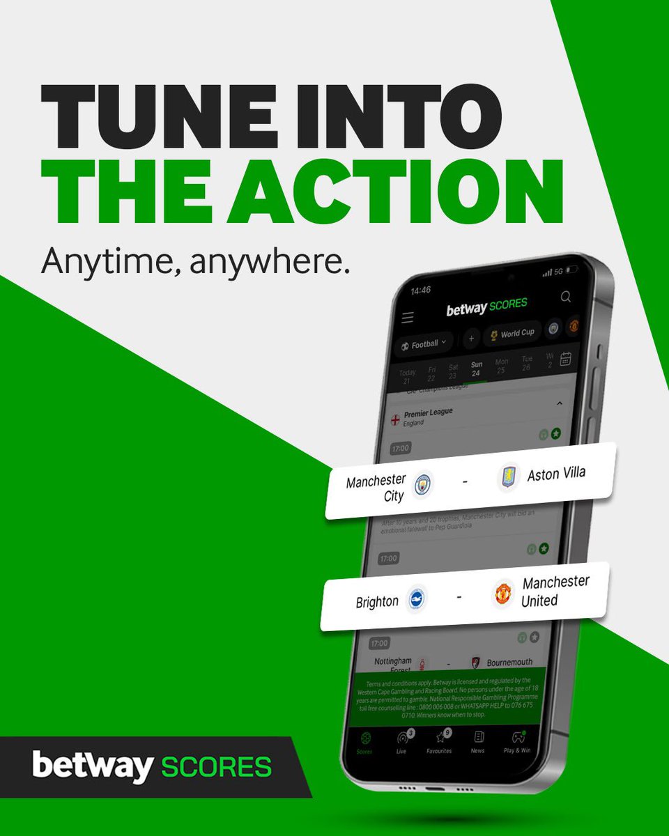 Leslee_ZA's tweet photo. Keep track of your favourite live games with #BetwayScores 🤏🏾. I mean access to results of the game whether ⚽️ or 🏏 @Betway_za has you sorted 
Get the app &amp; get in the action!
🔗: https://t.co/TITx5EvYct https://t.co/edK2YR4Ytp