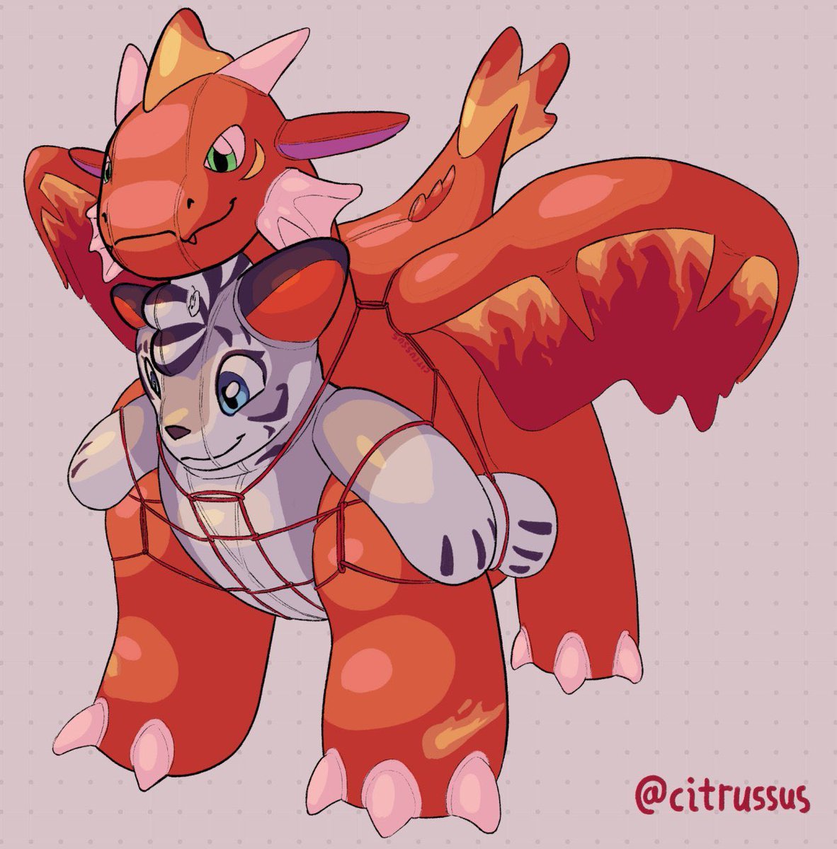 jhoovid's tweet photo. Got tied to flame derg. Art by @citrussus https://t.co/Zit9vPBLRo