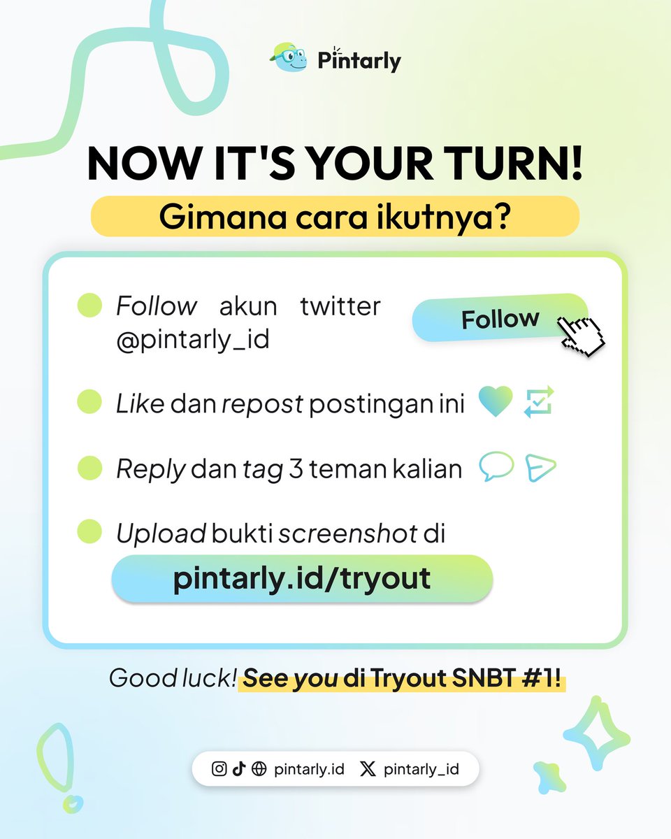 pintarly_id's tweet photo. 🚨 TRYOUT SNBT #1 DIBUKA! 🚨

Pejuang SNBT 2027, udah sejauh mana persiapan kamu? 

✅ Nilai langsung keluar dengan sistem IRT akurat
📚 Soal sesuai kisi-kisi terbaru SNBT
⚡ Kerjain kapan aja dengan fitur canggih

🔥 Daftar sekarang di https://t.co/shegk4D1Kp FULL GRATISSS

#studytwt #snbt #tryout #study #sbnt